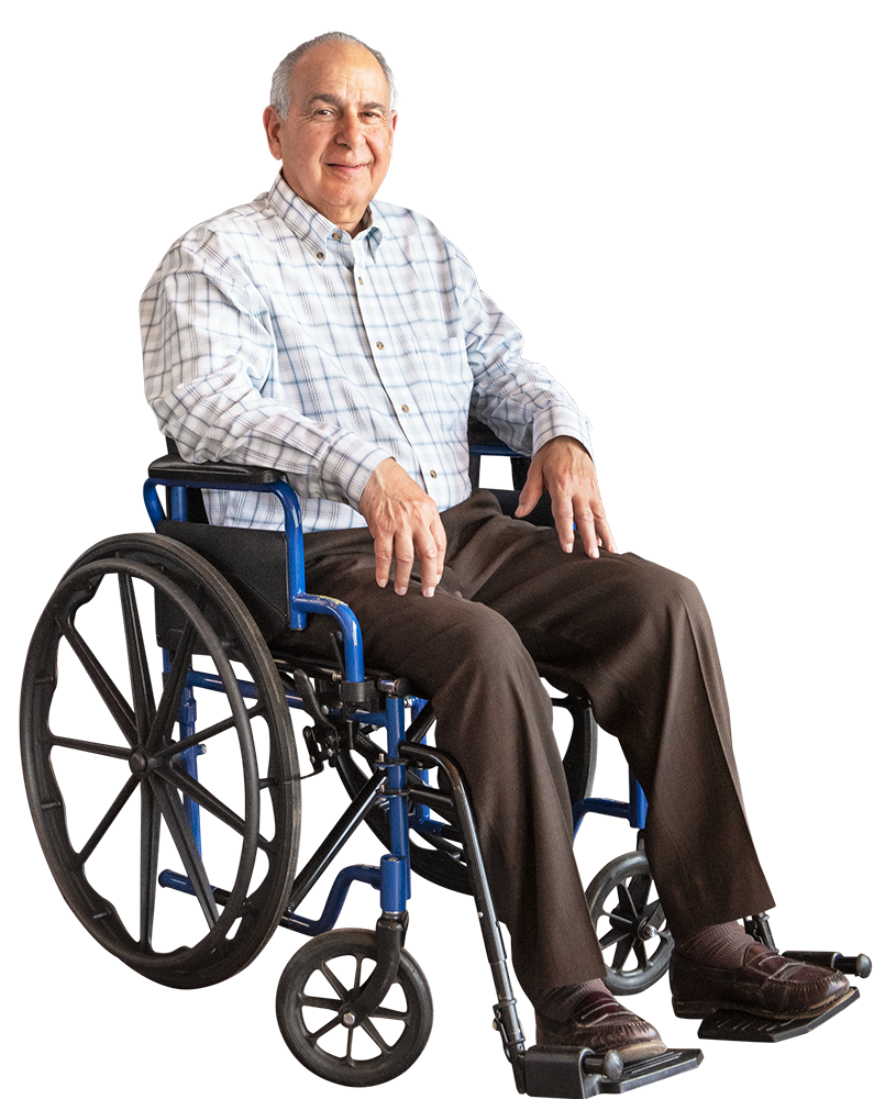homme en fauteuil roulant